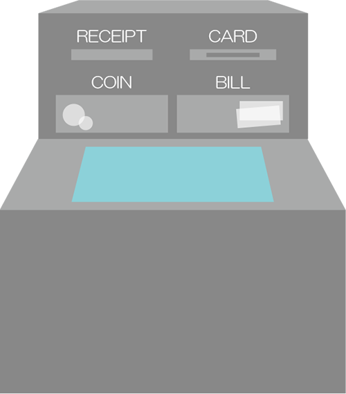 イラスト：銀行振込み（ATM）